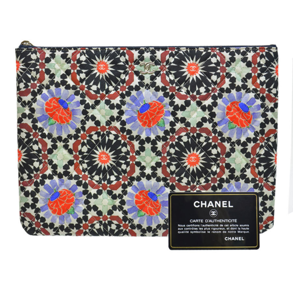 Chanel 2014 Christmas Clutch Bag Nylon Black